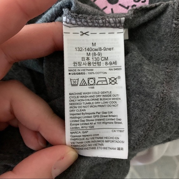 Gap Kids Grey and Pink Girls Graphic T-shirt M (8) - Picture 4 of 4